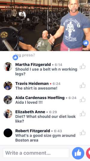 Celebrity Trainer Mike Ryan laat zien hoe je de legpress-machine gebruikt tijdens deze Gold's Gym Facebook Live-uitzending.