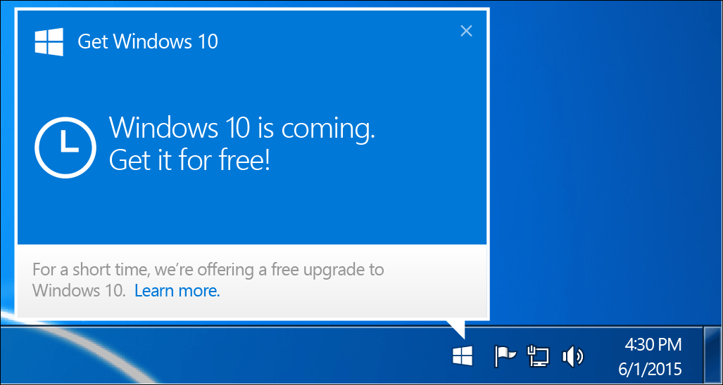 Microsoft om Windows 10 Upgrade Nag-melding te verwijderen
