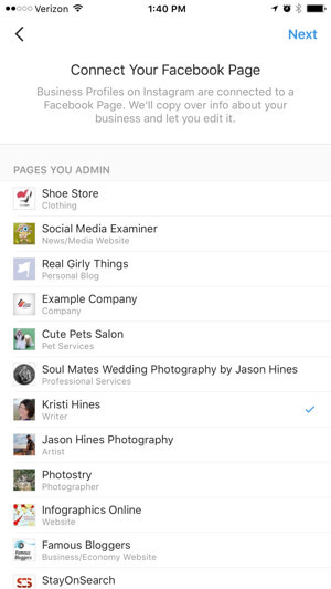 instagram bedrijfsprofiel verbinden met facebookpagina
