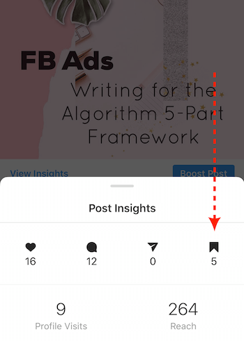 Post Insights voor zakelijke Instagram-post
