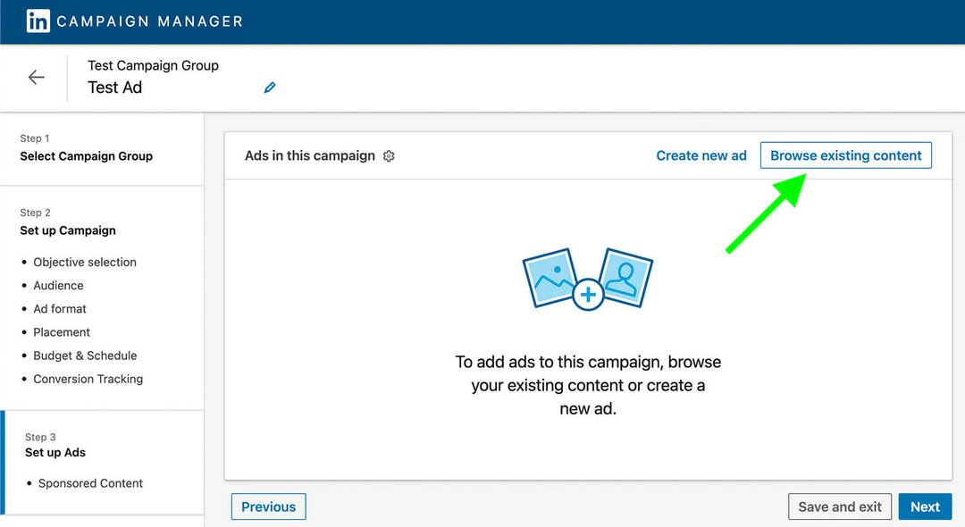 advertentiecampagnes-hoe-te-gebruiken-social-proof-in-linkedin-advertenties-browse-existing-content-campaign-manager-voorbeeld-12