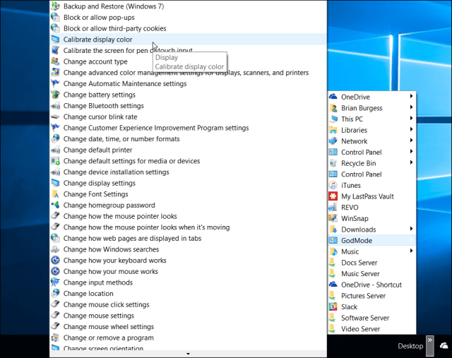 god-modus Windows 10-taakbalk