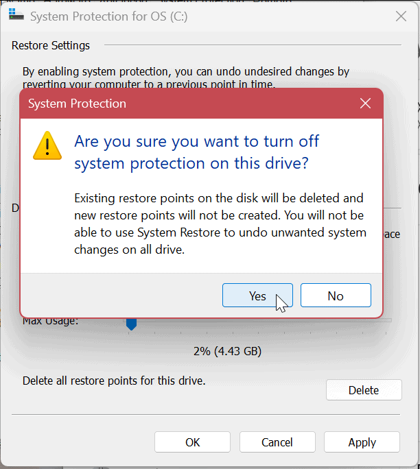 Systeembeveiliging voor schijven op Windows 11