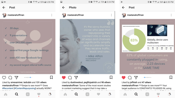 Gebruik afbeeldingen uit je originele blogbericht opnieuw voor gebruik in Instagram-albums.