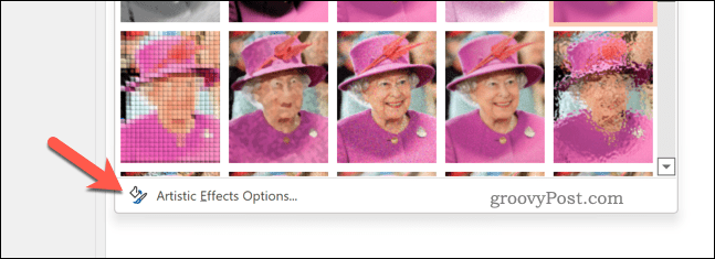 De opties voor artistieke effecten van afbeeldingen bewerken in PowerPoint