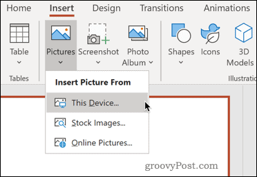 Een afbeelding van je apparaat in PowerPoint invoegen