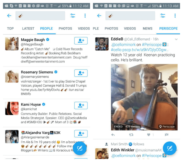 Twitter voegt de mogelijkheid toe om Twitter en Periscope te doorzoeken met emoji's.