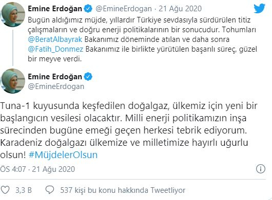 Emine Erdogan deelt