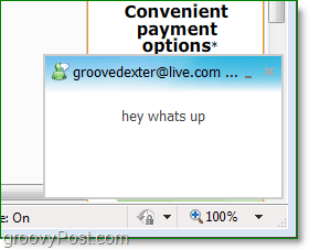 waar Windows Live Messenger-pop-ups te vinden zijn bij het gebruik van online browserberichten