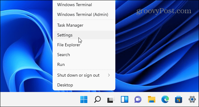 Start Instellingen Windows 11
