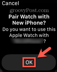 Apple Watch bevestigt het koppelen