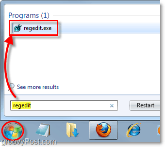 hoe de register-editor te starten in Windows 7