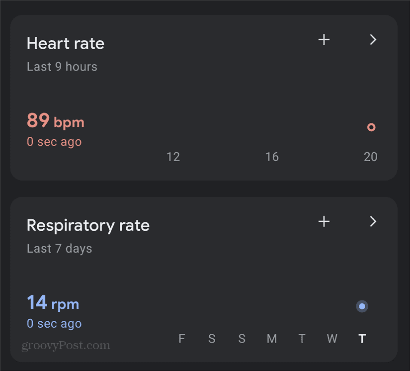 Google Pixel Heart Respiratory Rate-dashboard