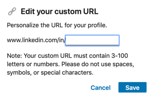 Bewerk uw LinkedIn-URL, stap 2.
