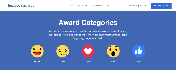 Facebook accepteert nu inzendingen voor de Facebook Awards 2017, die de beste campagnes op Facebook en Instagram eert.