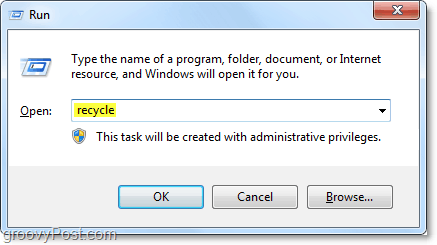 voer de prullenbak uit in Windows 7