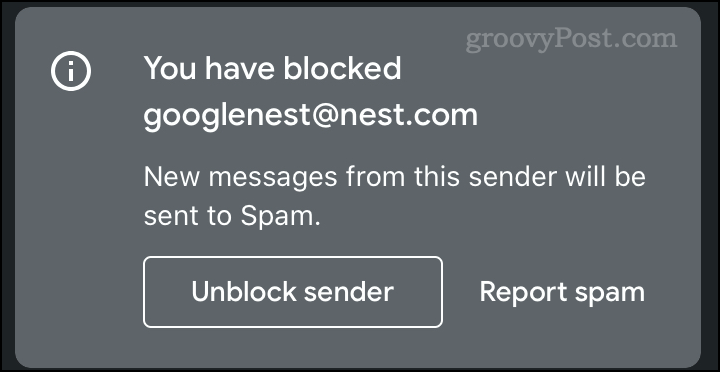 Geblokkeerde e-mailmelding in Gmail