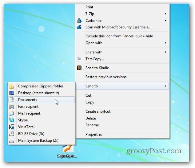 Windows 7 Rechtsklikmenu: Kopie toevoegen en naar mapopdrachten verplaatsen