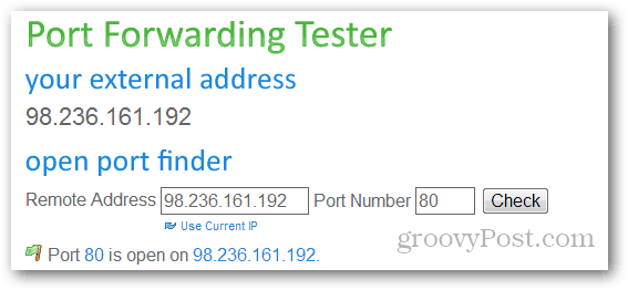 hoe port forwarding te testen