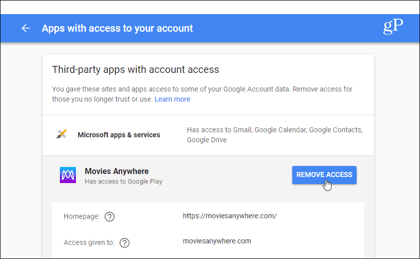 Apps van derden met accounttoegang Gmail