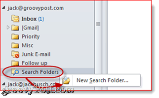 Zoekmappen in Outlook 2010