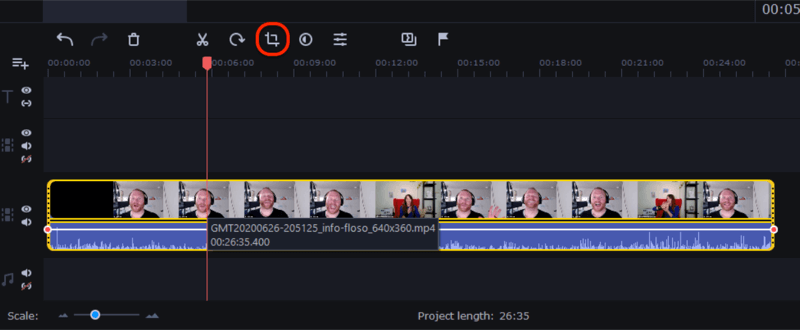 video bijsnijden in Movavi Video Editor Plus