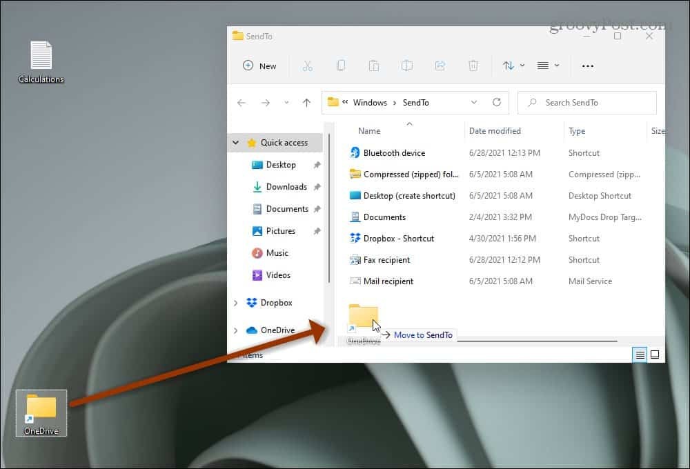 Items toevoegen aan het menu Verzenden naar Windows 11