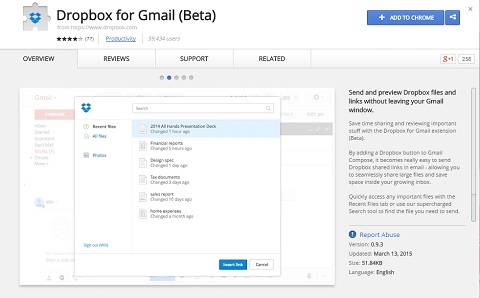 dropbox voor Gmail