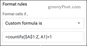Een COUNTIFS-formule in Google Spreadsheets