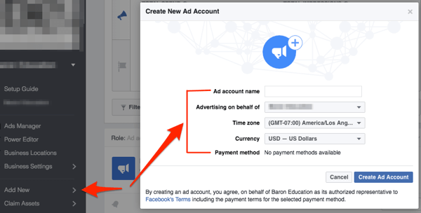 facebook advertentie-account maken