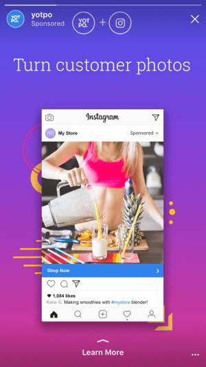 Met de nieuwe advertentiedoelstellingen voor Instagram-verhalen kunt u gebruikers naar uw site en apps sturen, waardoor u echte conversies genereert in plaats van alleen maar te hopen op merkbekendheid.