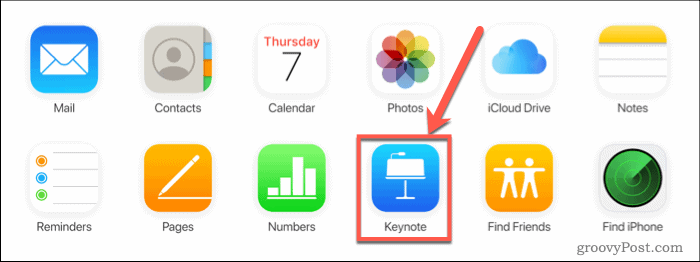 Druk op Keynote op iCloud