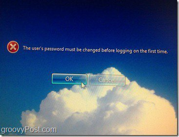 Pop-up die gebruiker veel wachtwoord wijzigen