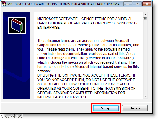 Windows 7 VHD-installatielicentie