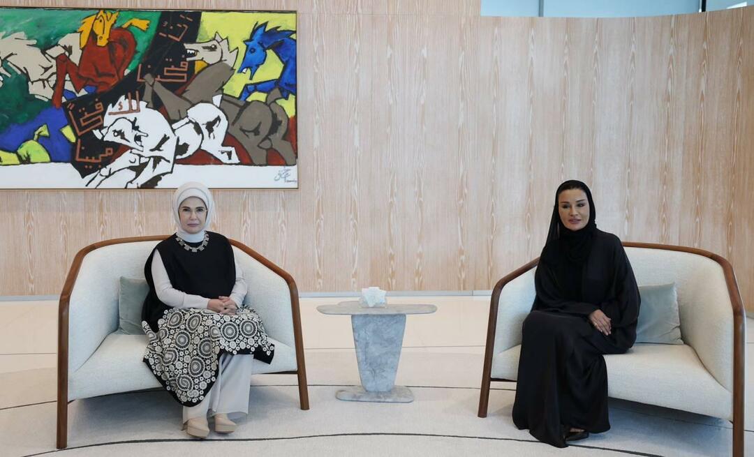 First Lady Erdoğan had een ontmoeting met de voorzitter van de Qatar Foundation, Sheikha Moza bint Nasser!