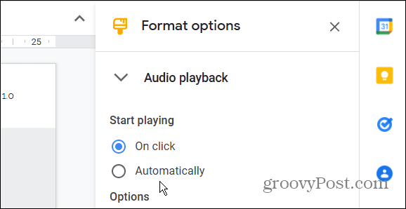 Audio afspelen Google-dia's