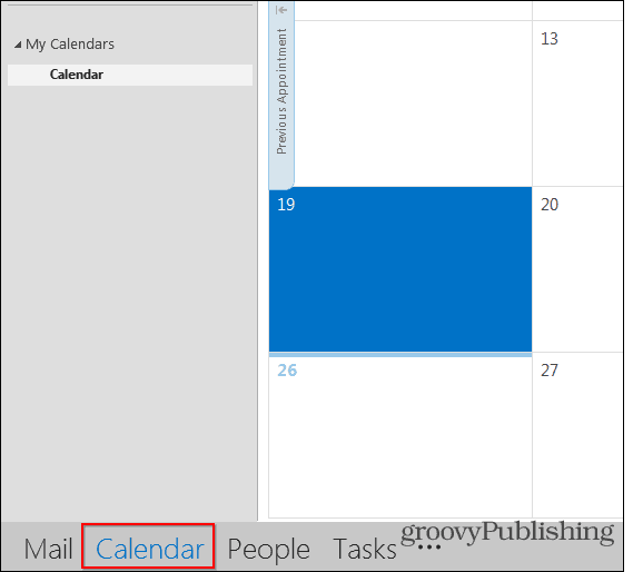 Outlook 2013 kalenderweergave