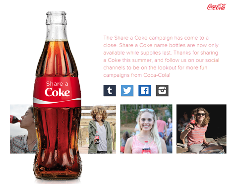 coca-cola deelt het imago van een cola-campagne