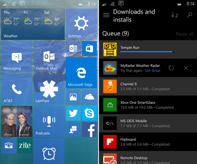 Windows 10 Mobile Build 10149 Visuele rondleiding door nieuwe functies