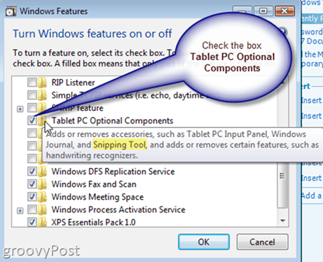 Schakel Windows Vista Snipping Tool in of installeer het