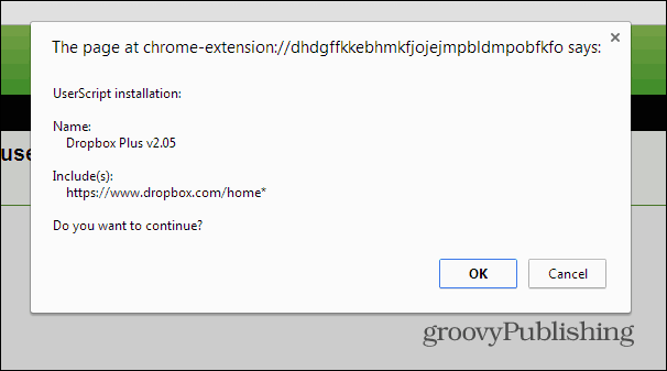 Dropbox-boomstructuur Chrome-installatiescript