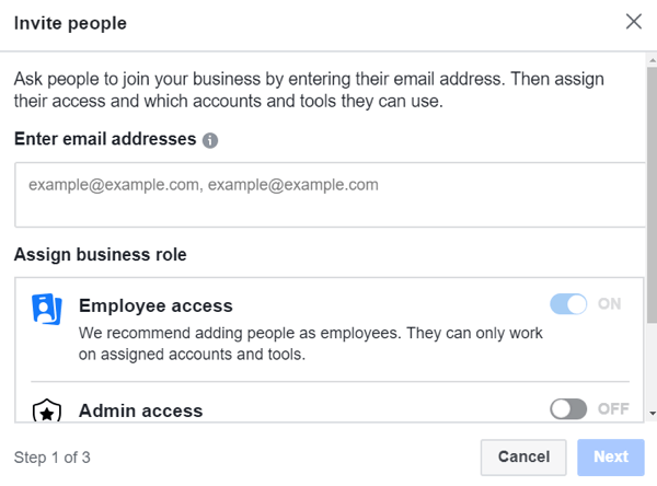 Gebruik Facebook Business Manager, stap 3.