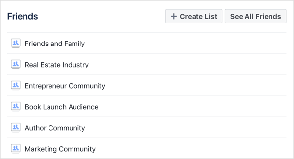 Selecteer de Facebook-vriendenlijst die u wilt bekijken.