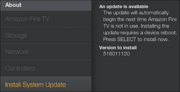 Fire TV-update