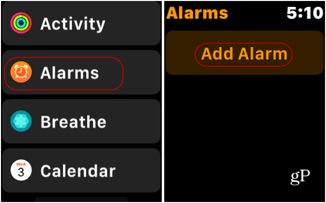 Alarmen App Apple Watch