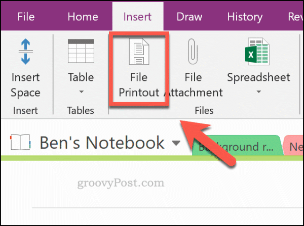 Een bestandsafdruk toevoegen in OneNote