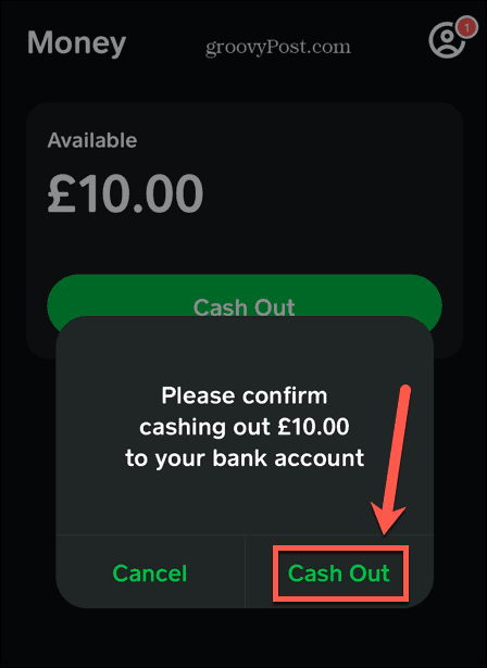 cash-app bevestigt uitbetaling