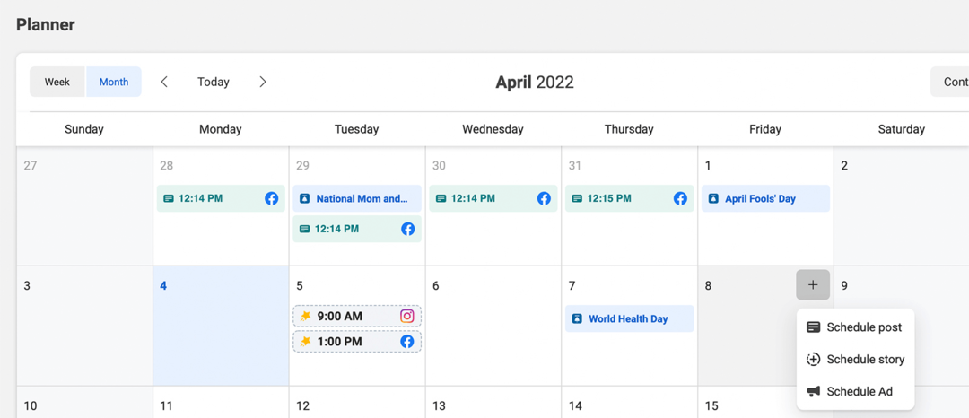 Meta Business Suite-planner