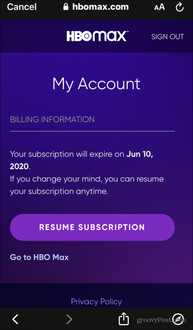  hervat het hbo max-abonnement
