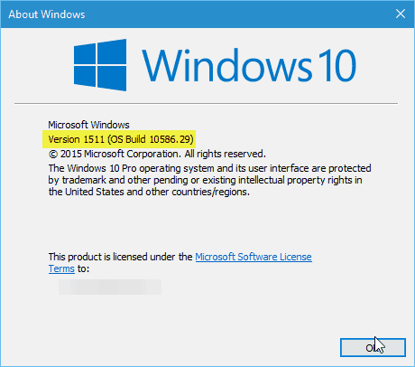 Windows 10 versie 10586.29